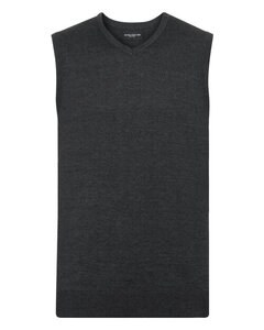 RUSSELL R716M - V-NECK SLEEVELESS PULLOVER Charcoal Marl
