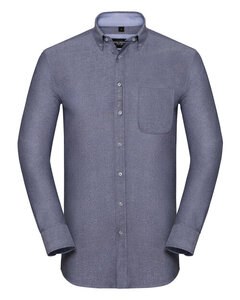 RUSSELL R-920M-0 - LONG SLEEVE TAILORED WASHED OXFORD SHIRT Oxford Navy/Oxford Blue
