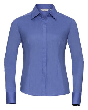 RUSSELL R924F - LADIES LONG SLEEVE FITTED POLYCOTTON POPLIN SHIRT