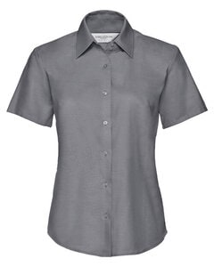 RUSSELL R933F - LADIES SHORT SLEEVE TAILORED OXFORD SHIRT Silver