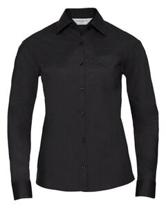 RUSSELL R934F - LADIES LONG SLEEVE POLYCOTTON POPLIN SHIRT Black