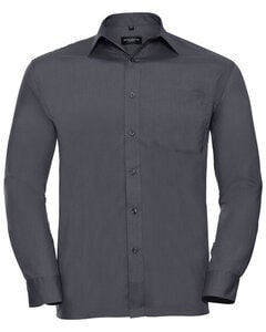 RUSSELL R934M - MENS LONG SLEEVE POLYCOTTON POPLIN SHIRT Convoy Grey