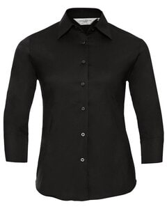 RUSSELL R946F - LADIES 3/4 SLEEVE  FITTED STRETCH SHIRT Black