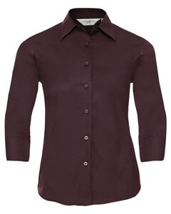 RUSSELL R946F - LADIES 3/4 SLEEVE  FITTED STRETCH SHIRT Port