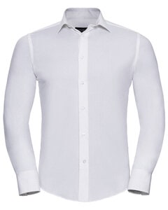 RUSSELL R946M - MENS LONG SLEEVE FITTED STRETCH SHIRT White