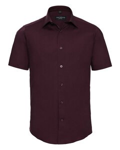 RUSSELL R947M - MENS SHORT SLEEVE FITTED STRETCH SHIRT Port