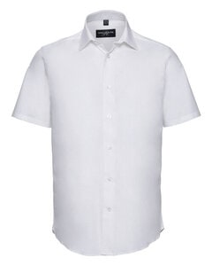 RUSSELL R947M - MENS SHORT SLEEVE FITTED STRETCH SHIRT White