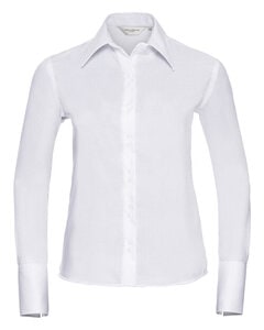 RUSSELL R956F - LADIES LONG SLEEVE ULTIMATE NON-IRON SHIRT White