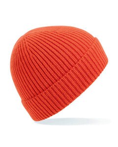 BEECHFIELD B380 - ENGINEERED KNIT RIBBED BEANIE Fire Red