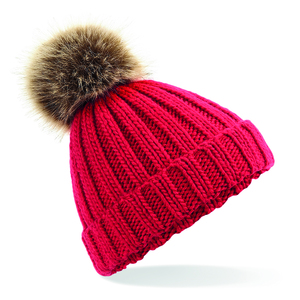 BEECHFIELD B412A/B - KIDS FUR POP POM CHUNKY BEANIE