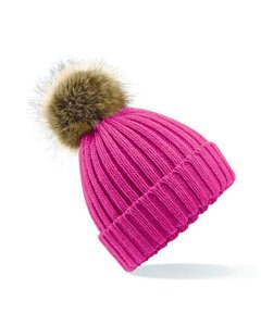 BEECHFIELD B412 - FUR POP POM CHUNKY BEANIE