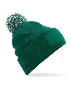 BEECHFIELD B443 - SNOWSTAR PRINTERS BEANIE Bottle Green / Off White