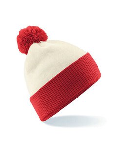 BEECHFIELD B451 - SNOWSTAR TWO-TONE BEANIE Off White / Bright Red