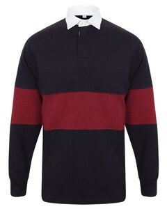 FRONT ROW FR007 - PANELLED RUGBY SHIRT Navy/Burgundy