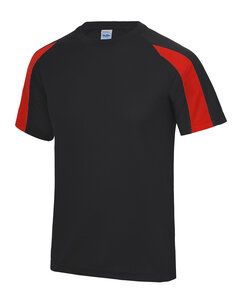 JUST COOL BY AWDIS JC003J - KIDS CONTRAST COOL T Jet Black/Fire Red