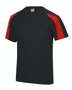 JUST COOL BY AWDIS JC003 - CONTRAST COOL T Jet Black/Fire Red