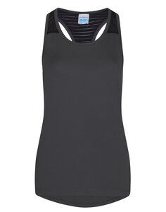 JUST COOL BY AWDIS JC027 - WOMENS COOL SMOOTH WORKOUT VEST Charcoal/ Jet Black
