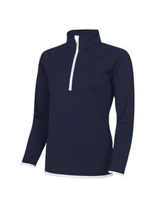 JUST COOL BY AWDIS JC036 - WOMENS COOL 1/2 ZIP SWEAT French Navy / Arctic White