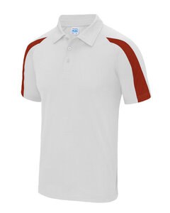 JUST COOL BY AWDIS JC043 - CONTRAST COOL POLO Arctic White / Fire Red