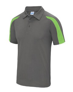 JUST COOL BY AWDIS JC043 - CONTRAST COOL POLO Charcoal/Lime