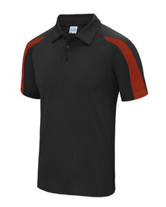 JUST COOL BY AWDIS JC043 - CONTRAST COOL POLO Jet Black/Fire Red
