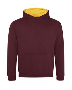 JUST HOODS BY AWDIS JH003J - KIDS VARSITY HOODIE Burgundy/ Gold