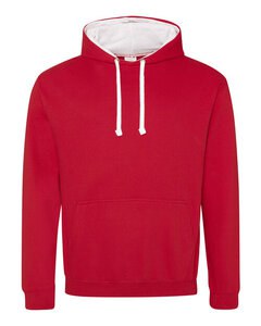 JUST HOODS BY AWDIS JH003 - VARSITY HOODIE Fire Red/ Arctic White