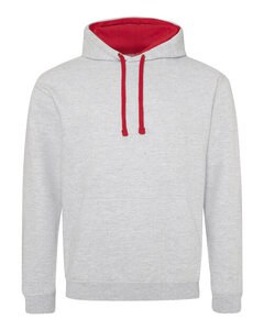 JUST HOODS BY AWDIS JH003 - VARSITY HOODIE Heather/Fire Red