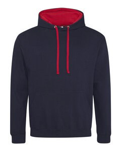 JUST HOODS BY AWDIS JH003 - VARSITY HOODIE New French Navy / Fire Red