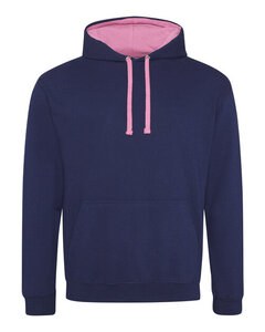 JUST HOODS BY AWDIS JH003 - VARSITY HOODIE Oxford Navy / Candyfloss Pink