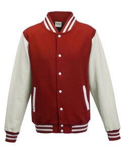 JUST HOODS BY AWDIS JH043 - VARSITY JACKET Fire Red/White