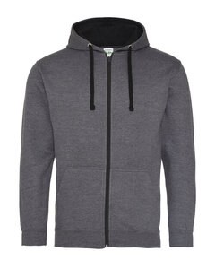 JUST HOODS BY AWDIS JH053 - VARSITY ZOODIE Charcoal/ Jet Black