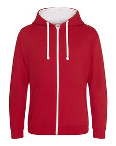 JUST HOODS BY AWDIS JH053 - VARSITY ZOODIE Fire Red/ Arctic White