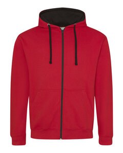 JUST HOODS BY AWDIS JH053 - VARSITY ZOODIE Fire red/Jet Black