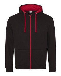 JUST HOODS BY AWDIS JH053 - VARSITY ZOODIE Jet Black/Fire Red