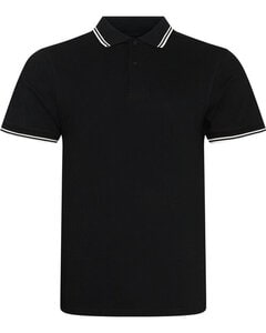 JUST POLOS JP003 - STRETCH TIPPED POLO Black/White