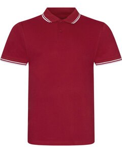 JUST POLOS JP003 - STRETCH TIPPED POLO Red/White