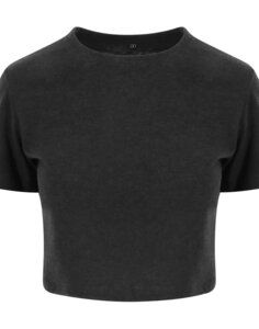 JUST TEES JT006 - WOMENS TRI-BLEND CROPPED T Heather Black