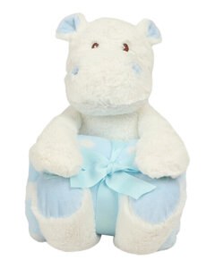MUMBLES BEARS MM606 - HIPPO WITH BLANKET White/Blue