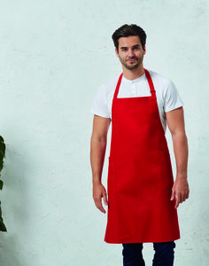 PREMIER WORKWEAR PR120 - ORGANIC AND FAIRTRADE CERTIFIED RECYCLED POLYESTER AND COTTON BIB APRON