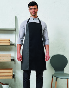 PREMIER WORKWEAR PR162 - COLOURS COLLECTION CONTRAST BIB APRON Brown/Natural