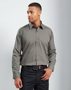 PREMIER WORKWEAR PR204 - MENS LONG SLEEVE FITTED POPLIN SHIRT