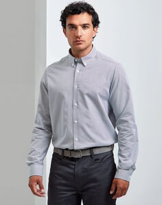 PREMIER WORKWEAR PR238 - MENS COTTON RICH OXFORD STRIPES SHIRT