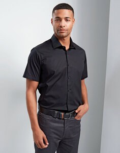 PREMIER WORKWEAR PR246 - MENS STRETCH FIT COTTON POPLIN SHORT SLEEVE SHIRT