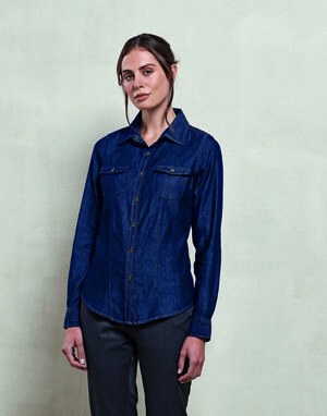 PREMIER WORKWEAR PR322 - LADIES JEAN STITCH DENIM SHIRT