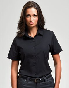 PREMIER WORKWEAR PR346 - LADIES STRETCH FIT COTTON POPLIN SHORT SLEEVE SHIRT