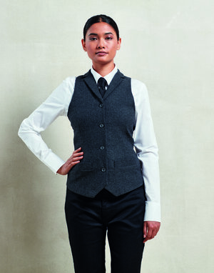 PREMIER WORKWEAR PR626 - LADIES HERRINGBONE WAISTCOAT