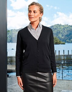 PREMIER WORKWEAR PR697 - LADIES BUTTON THROUGH KNITTED CARDIGAN Charcoal