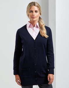 PREMIER WORKWEAR PR698 - LADIES LONG LENGTH KNITTED CARDIGAN