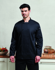 PREMIER WORKWEAR PR903 - CHEFS LONG SLEEVE COOLCHECKER JACKET WITH MESH BACK PANEL